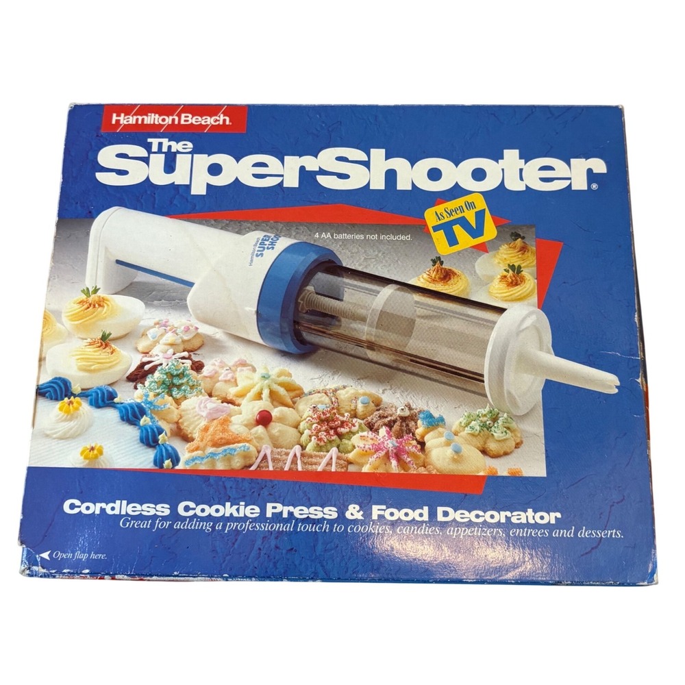 Vintage 1993 Hamilton Beach Super Shooter Cookie Press Food Decorator Complete